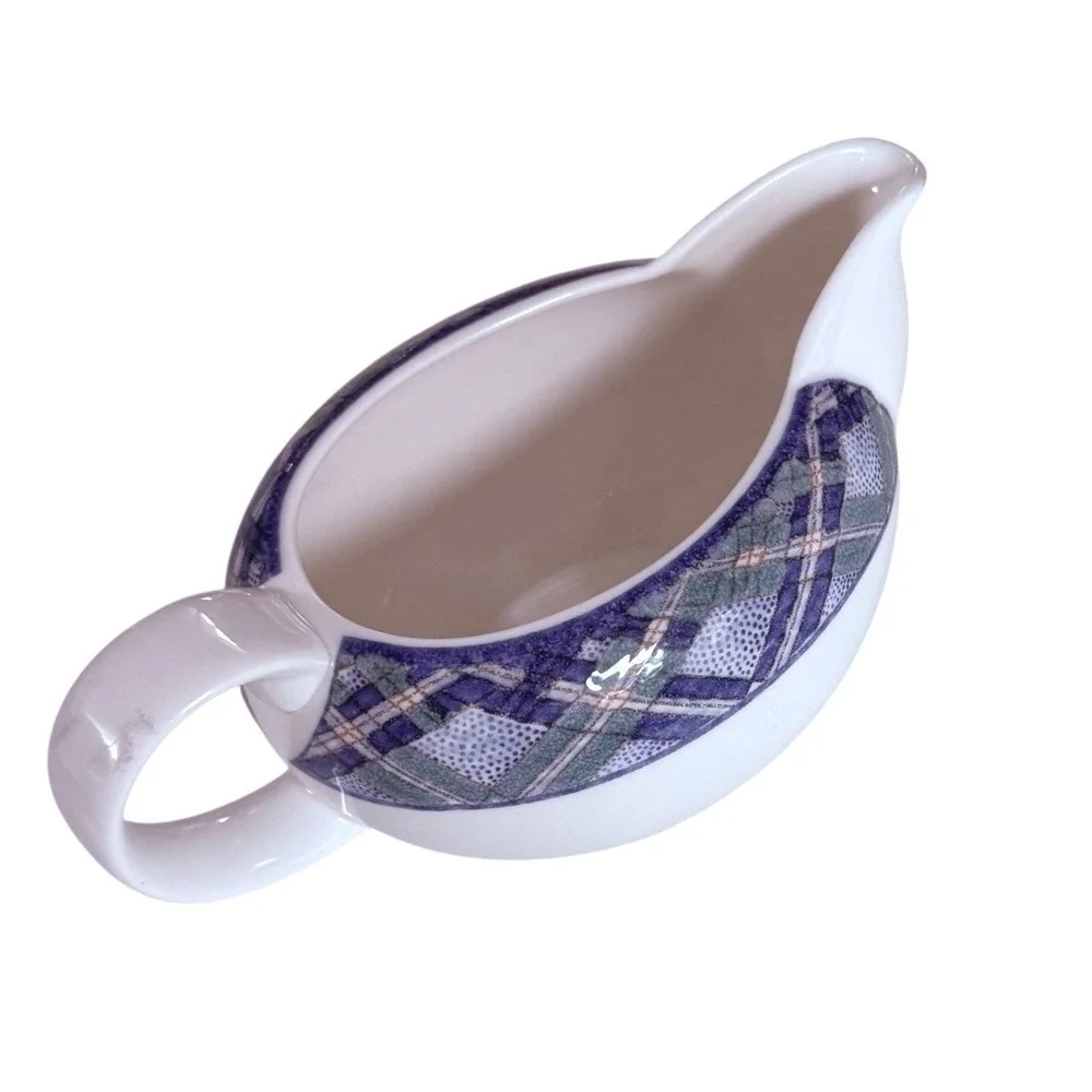 Vtg Royal Doulton Glen Ora Handled Sauce‎ Gravy Bowl 1991 England Plaid Pattern